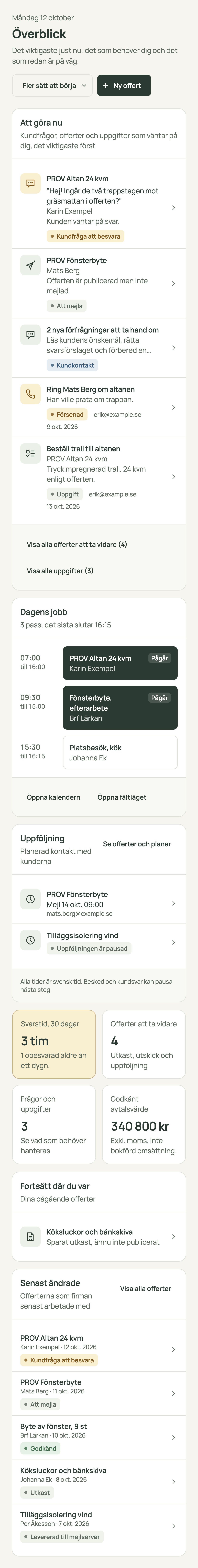 En fråga att ta hand om